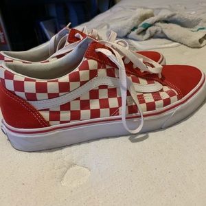 Red checkered Vans size 11.5 (M)